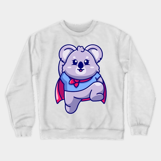 Cute super hero koala jumping cartoon Crewneck Sweatshirt by Wawadzgnstuff